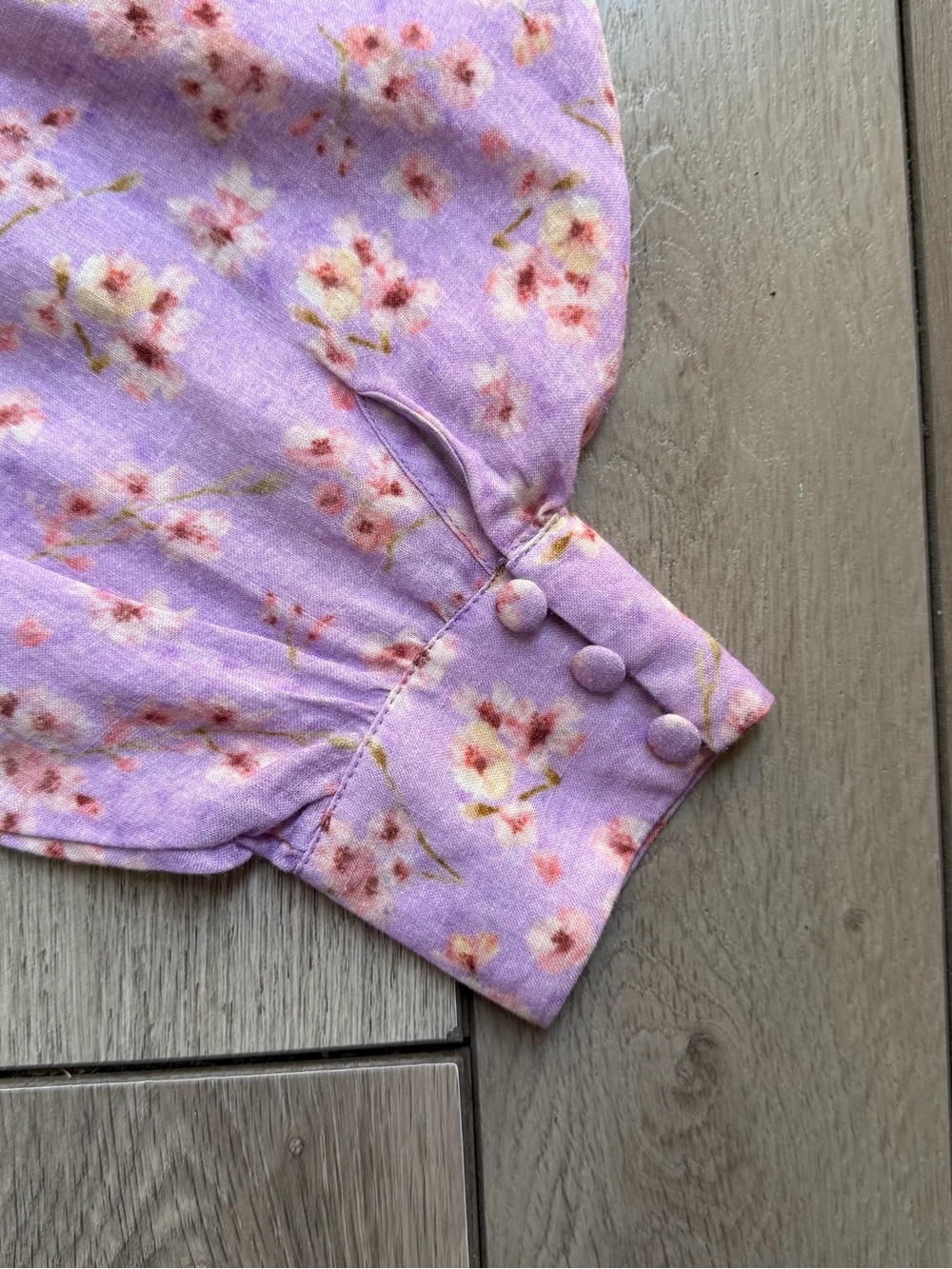 Bardot Lavender Puff Sleeve Floral Mini Dress - Picture 11 of 12
